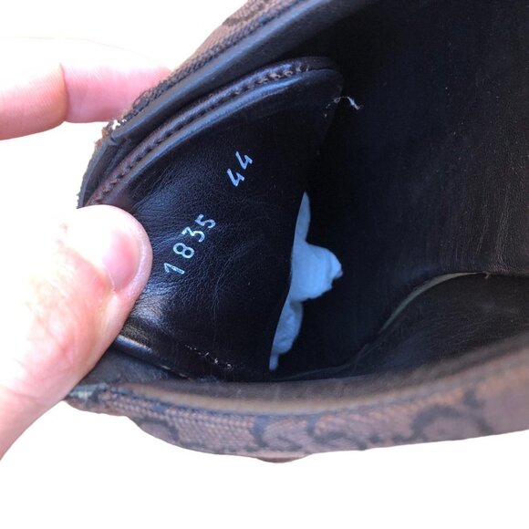 GUCCI Shoes Brown Guccissima Leather Velcro Sneakers Size 44 AUTHENTIC - Picture 15 of 16